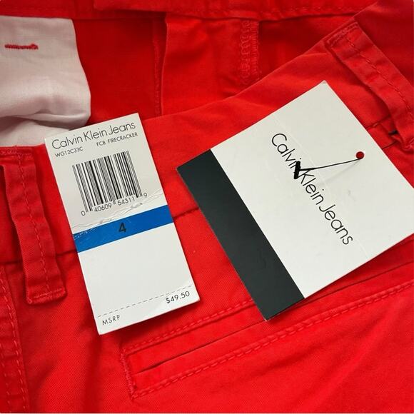 Calvin Klein Jeans tailored shorts in color firecracker NWT - Picture 4 of 6